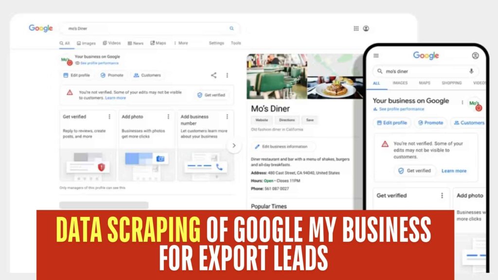 Data Scraping of Google My Business for Export Leads